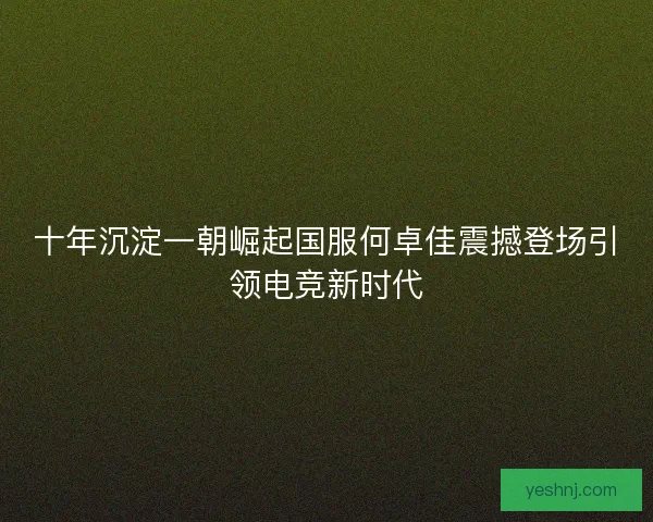 十年沉淀一朝崛起国服何卓佳震撼登场引领电竞新时代